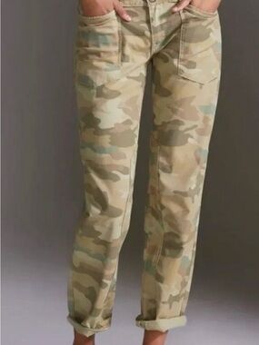 Pilcro Olive Green Camo Pants